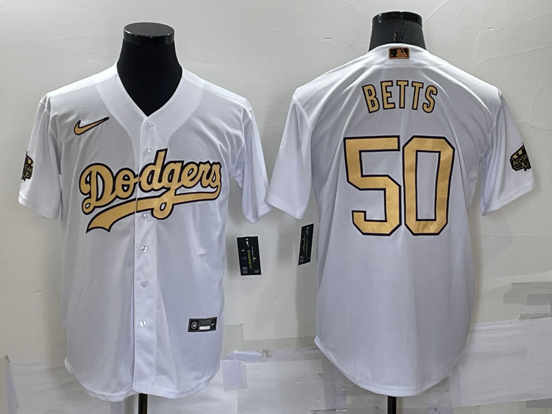 Men's Los Angeles Dodgers Mookie Betts #50 White Alternate Jersey
